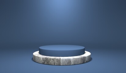 Abstract 3D render of podium staging showcase background