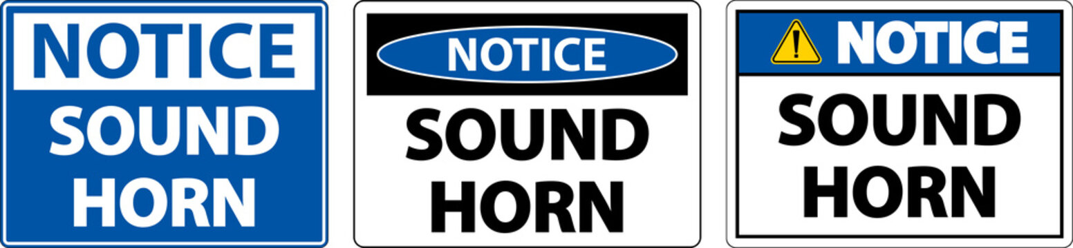 Notice Sound Horn Sign On White Background