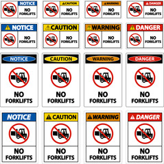 Danger No Forklifts Sign On White Background © Seetwo