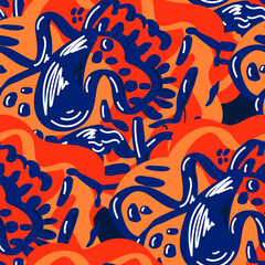 Seamless abstract unusual vector pattern for apparel, clothes, textile or texture