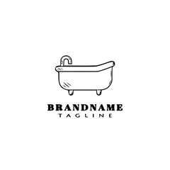bathtub cartoon logo icon design vector illustration