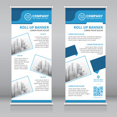 Modern roll up banner template, Standee template, X-banner template, Flag banner