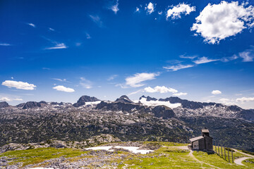 landscape with snow and mountains