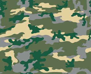 Fototapeta premium Green military texture camouflage, army uniform. Vector urban pattern. EPS