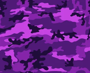 Fototapeten Trendy purple camouflage pattern, classic vector pattern, seamless texture. © Sanvel
