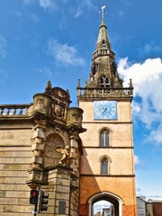 The Tron Theatre and Steeple on a sunny summer day in Glasgow, Scotland, United Kingdom