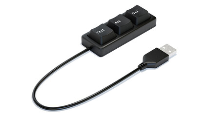 3D Ctrl + Alt + Del Shortcut, Restart Concept Isolated on White Background