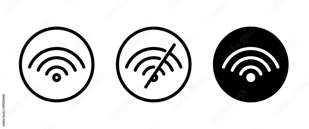 Poster no wifi icon. wifi network is not available. connection problem filled. no internet signal. no conne