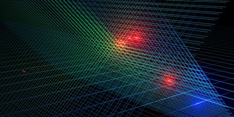 neon light laser background 80s neon grid 3d illustration