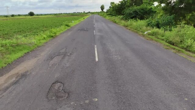 potholes on road, Asphalt drive way