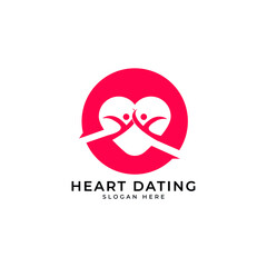 Obraz premium dating logo design template heart dating