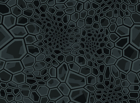 Camouflage geometric seamless pattern hexagonal texture. Abstract military camo polygonal scales endless ornament for army and hunting print. Vector background.
