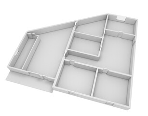 3d architecture white house plan