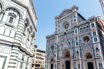 Exterior of the Cathedral of Santa Maria del Fiore duomo in Florence, Tuscany, Italy, Europe