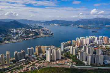 Fototapeta na wymiar Aerial view of Hong Kong residential