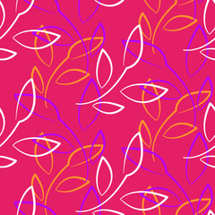 Seamless vector pattern with leaves 
