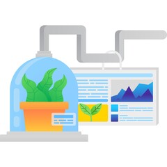 Smart biology laboratory flat vector icon isolated