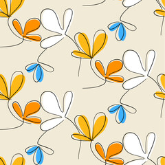 Seamless vector pattern with leaves 