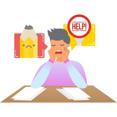 Freelance icon creative crisis and burnout vector
