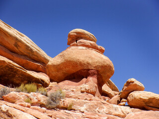 Curious cliff side rock formations in the Bears Ears wilderness area of Southern Utah.  