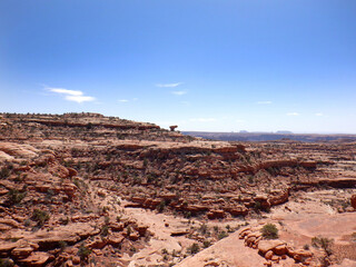 Slick rock, sandstone canyon vista, in the Bears Ears wilderness area of Southern Utah.  
