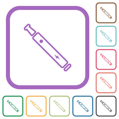 Electronic cigarette outline simple icons