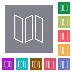 Collapsible map outline square flat icons