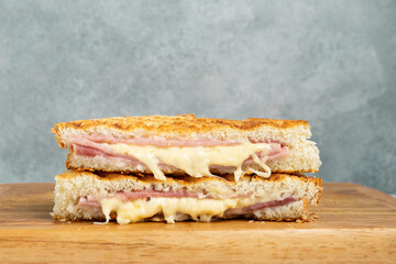 sandwich de pan tostado de jamon y queso