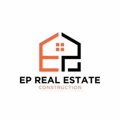 LETTER EP REAL ESTATE LOGO MODERN GEOMETRIC AND ABSTRACT DESIGN