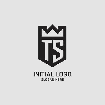 Initial TS logo shield shape, creative esport logo design