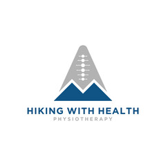 HIKING WITH HEALTH PHYSIOTHERAPY LOGO DESIGN TEMPLATE UNIQUE