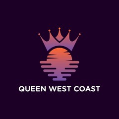 CROWN SUNSET QUEEN OF SUNLIGHT LOVER LOGO DESIGN MODERN COMPANY