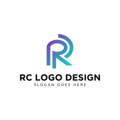 ABSTRACT LETTER RC LOGO DESIGN MODERN COMPANY