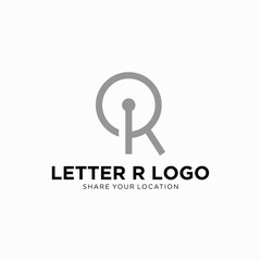 LETTER R LOCATION LOGO DESIGN MODERN AND MINIMAL