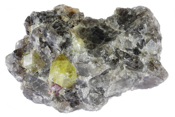 rhodizite from Madagascar isolated on white background