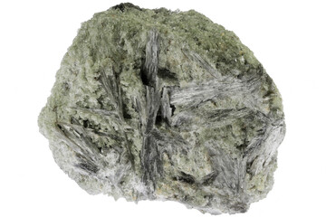 tremolite from Slyudyanka, Russia isolated on white background