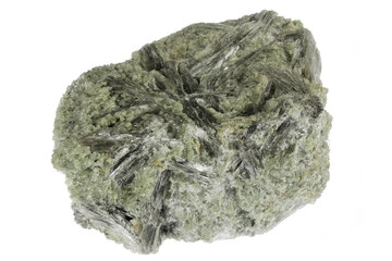 tremolite from Slyudyanka, Russia isolated on white background
