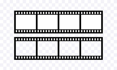 Film. Filmstrip. Vector black clipart isolated on white background.
