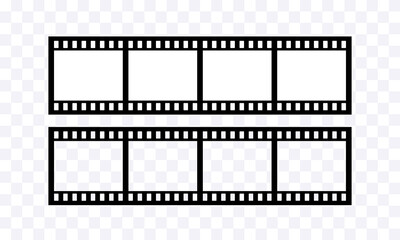 Film. Filmstrip. Vector black clipart isolated on white background.
