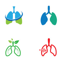 Lungs health and lungs care logo vector design, lungs logo illustration template.