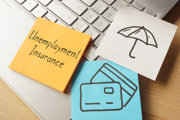 Unemployment Insurance is shown on the business photo using the text