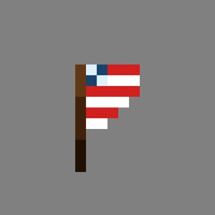 USA flags for food pixel art. Vector illustration.