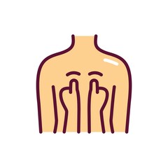 Acupressure line color icon. Physiotherapy, acupuncture.