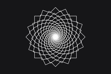 Abstract Spirograph lines spiral net. Vector illustration.