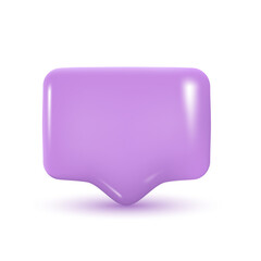 3d purple shiny message dialog button . Vector