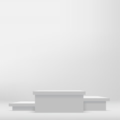 Abstract background with white color podium for presentation. Vector