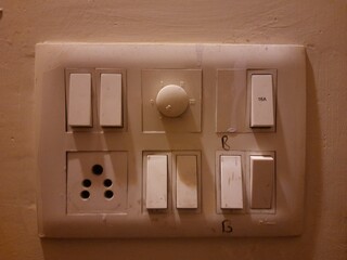 light switch on wall