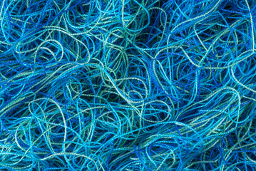 Tangled wool yarn threads as background