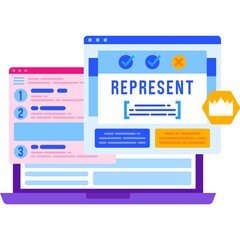 Fototapeta premium Online study self education icon train vocabulary