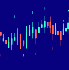 Forex Trade Signals Chart Concept Card Background. Vector